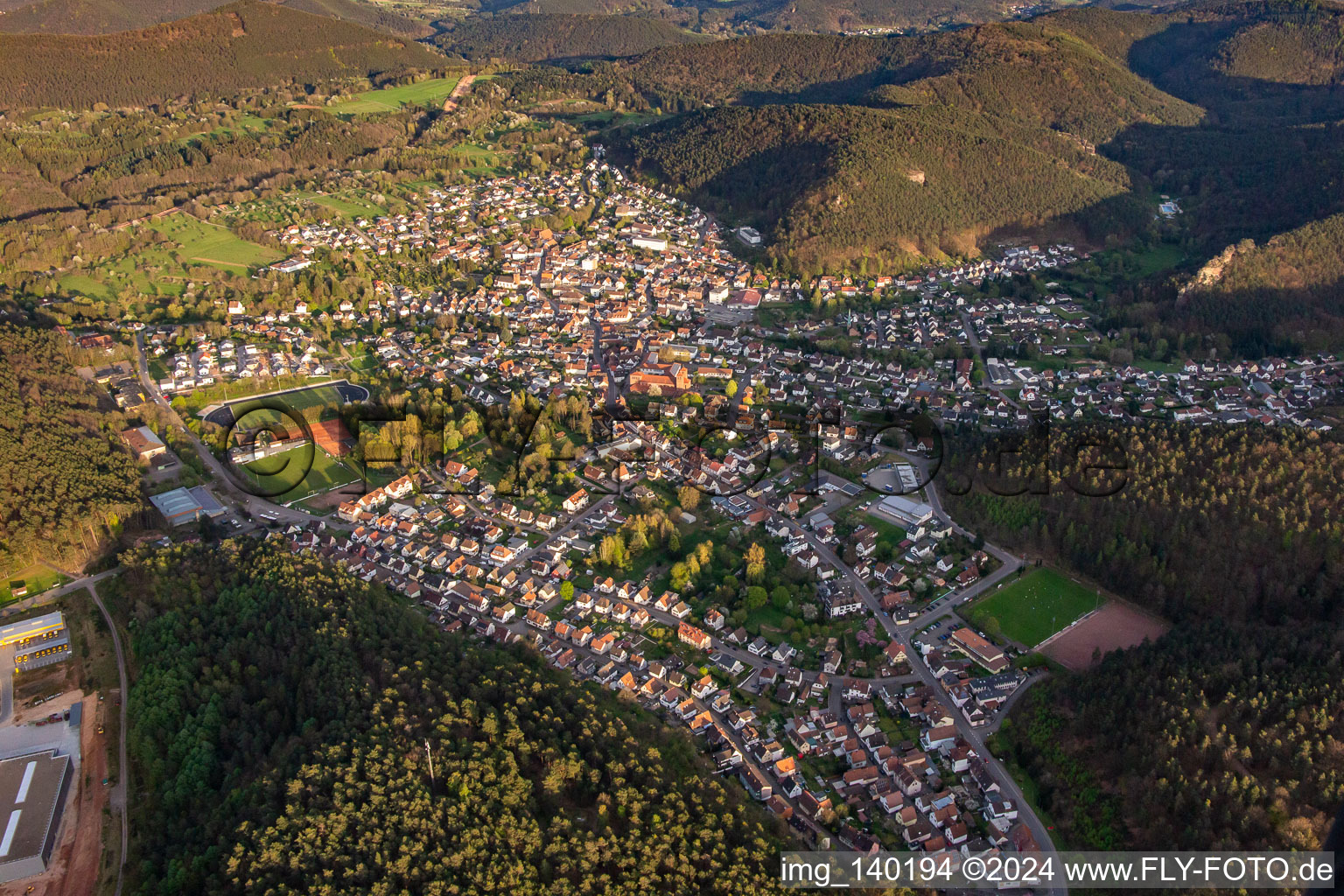 From northwest in Hauenstein in the state Rhineland-Palatinate, Germany