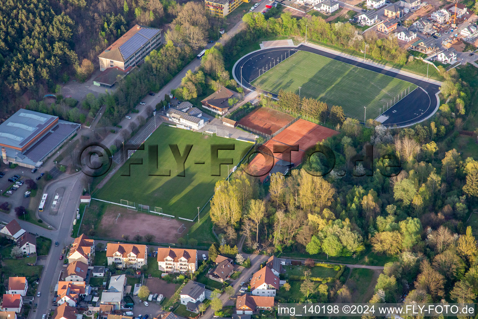 Sports fields of the SC 1919 Hauenstein in Hauenstein in the state Rhineland-Palatinate, Germany