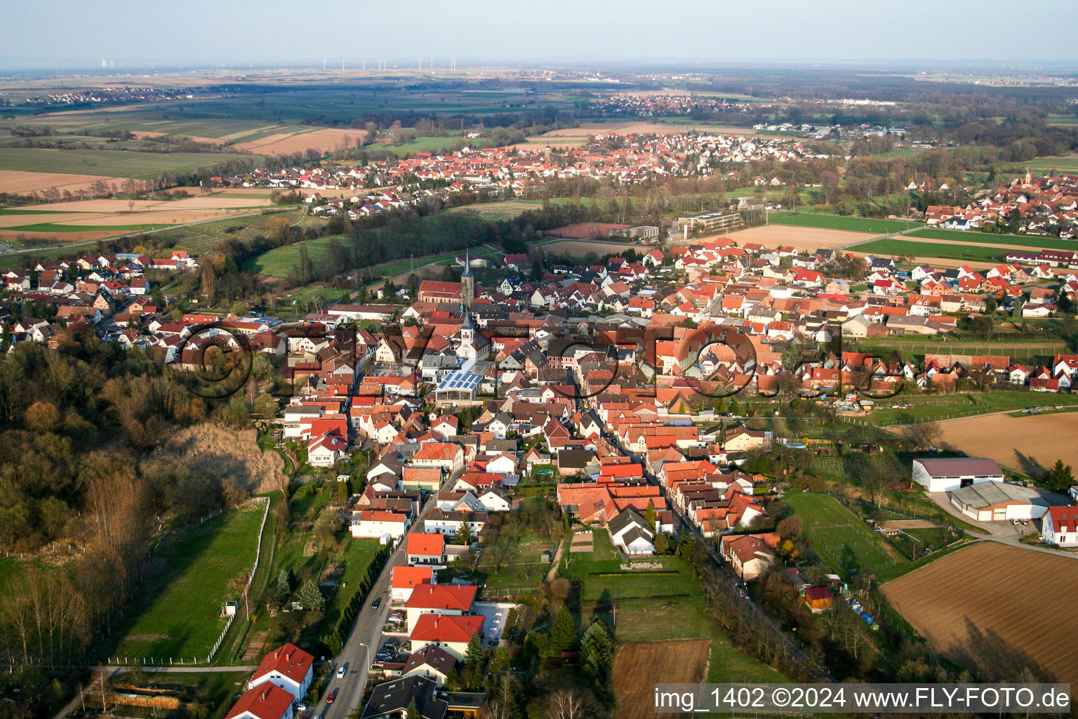 Village view in the district Ingenheim in Billigheim-Ingenheim in the state Rhineland-Palatinate, Germany