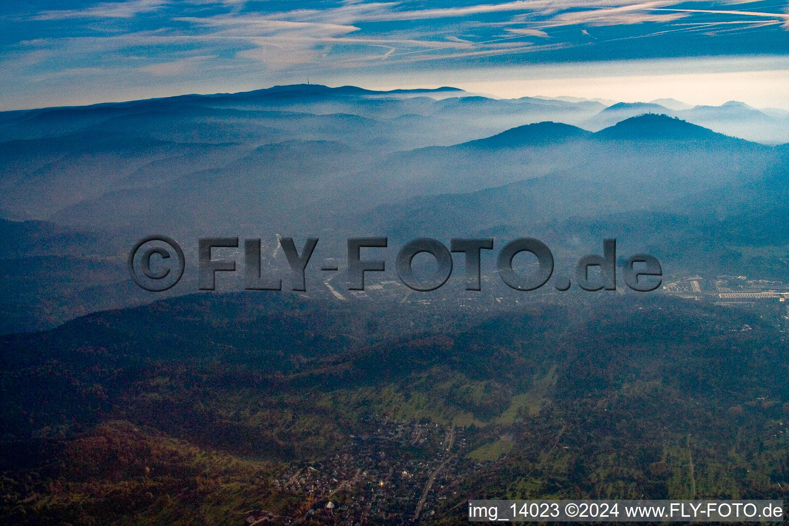 Bird's eye view of Michelbach in the state Baden-Wuerttemberg, Germany