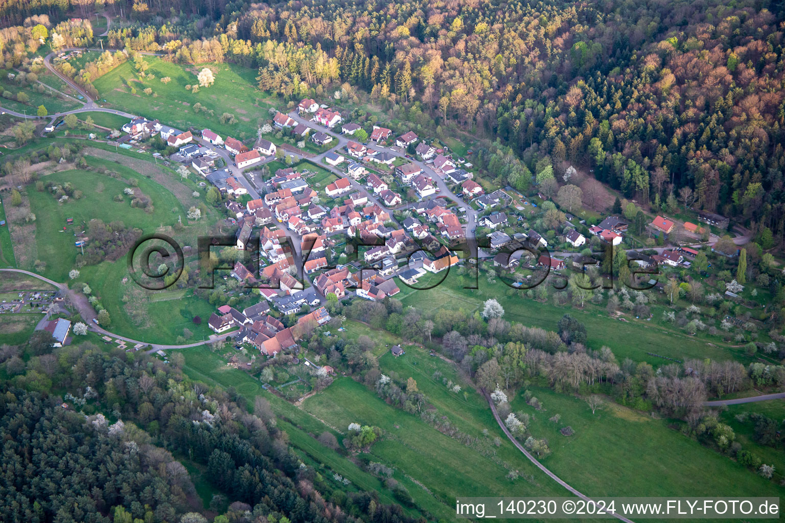 Aerial view of From the northwest in Böllenborn in the state Rhineland-Palatinate, Germany