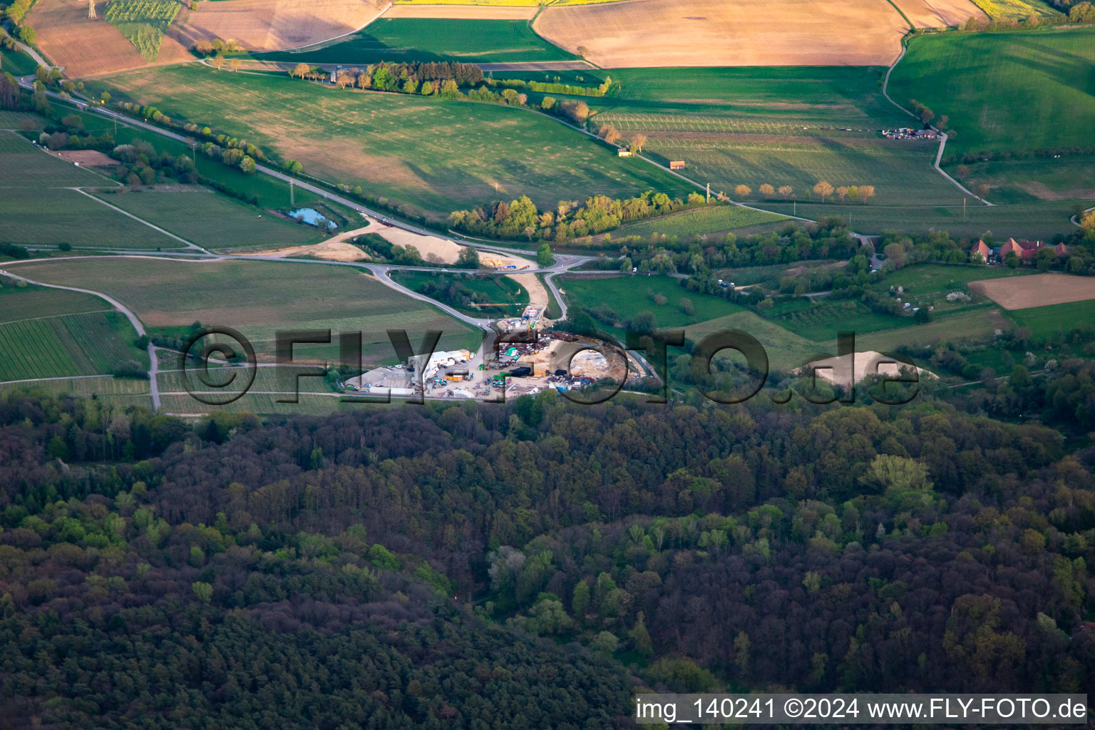 Tunnel construction site east in Dörrenbach in the state Rhineland-Palatinate, Germany