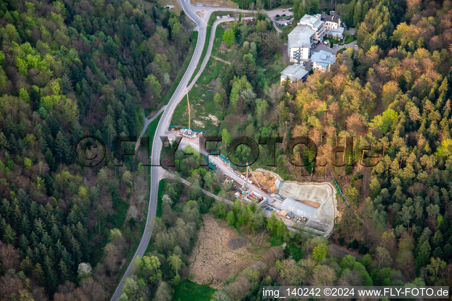 Aerial view of Tunnel portal west in Bad Bergzabern in the state Rhineland-Palatinate, Germany