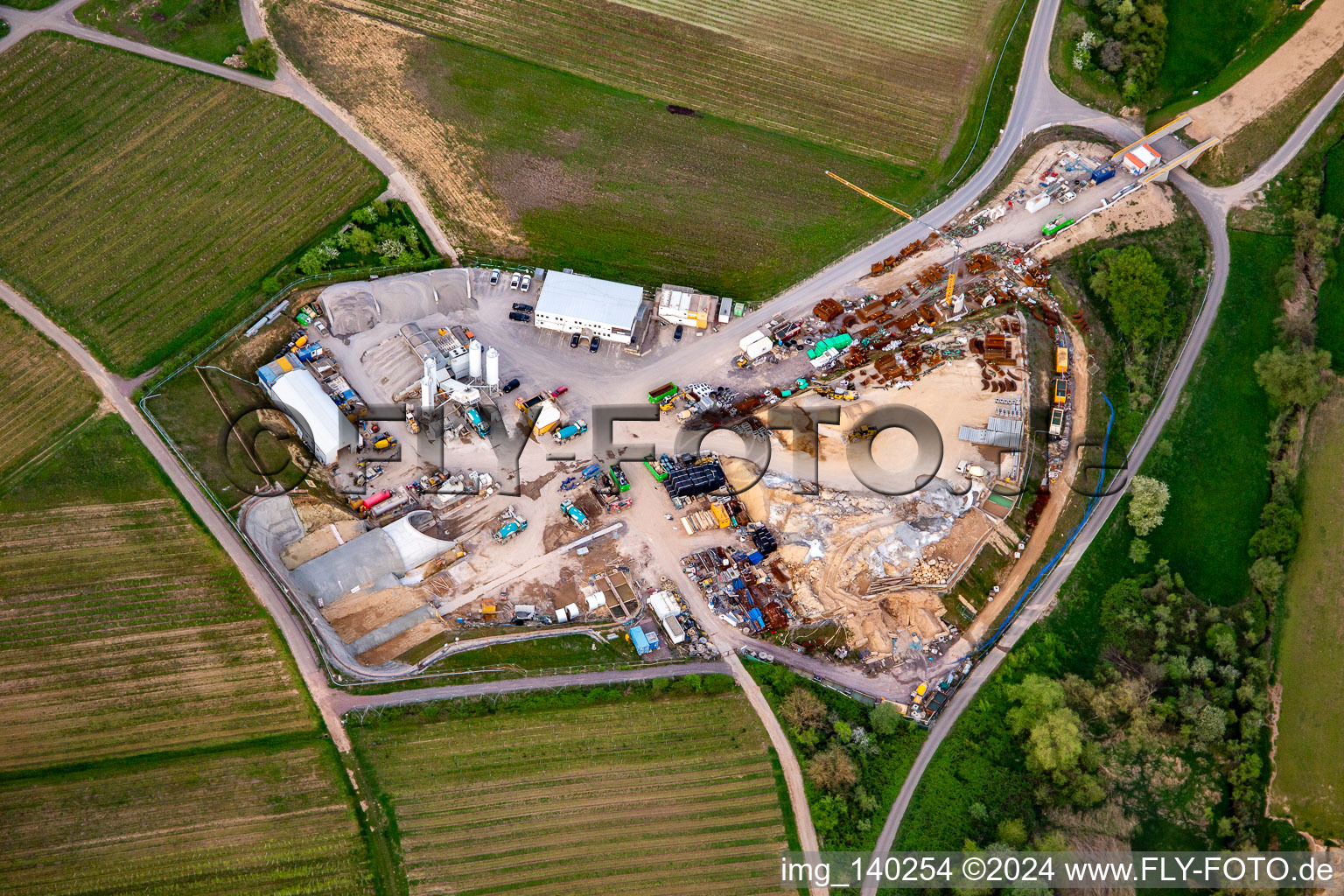 Aerial photograpy of Tunnel construction site east in Dörrenbach in the state Rhineland-Palatinate, Germany