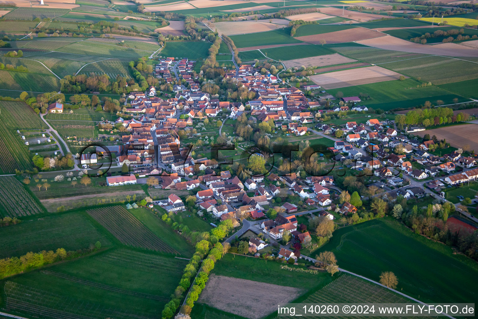 Aerial view of From the northwest in Dierbach in the state Rhineland-Palatinate, Germany