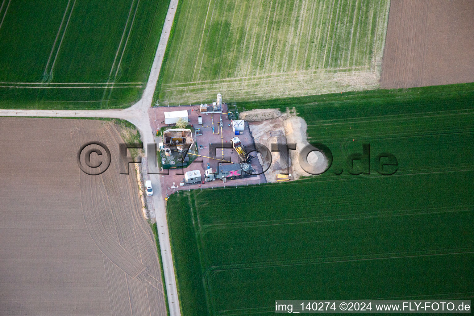 Deep well drilling in Barbelroth in the state Rhineland-Palatinate, Germany