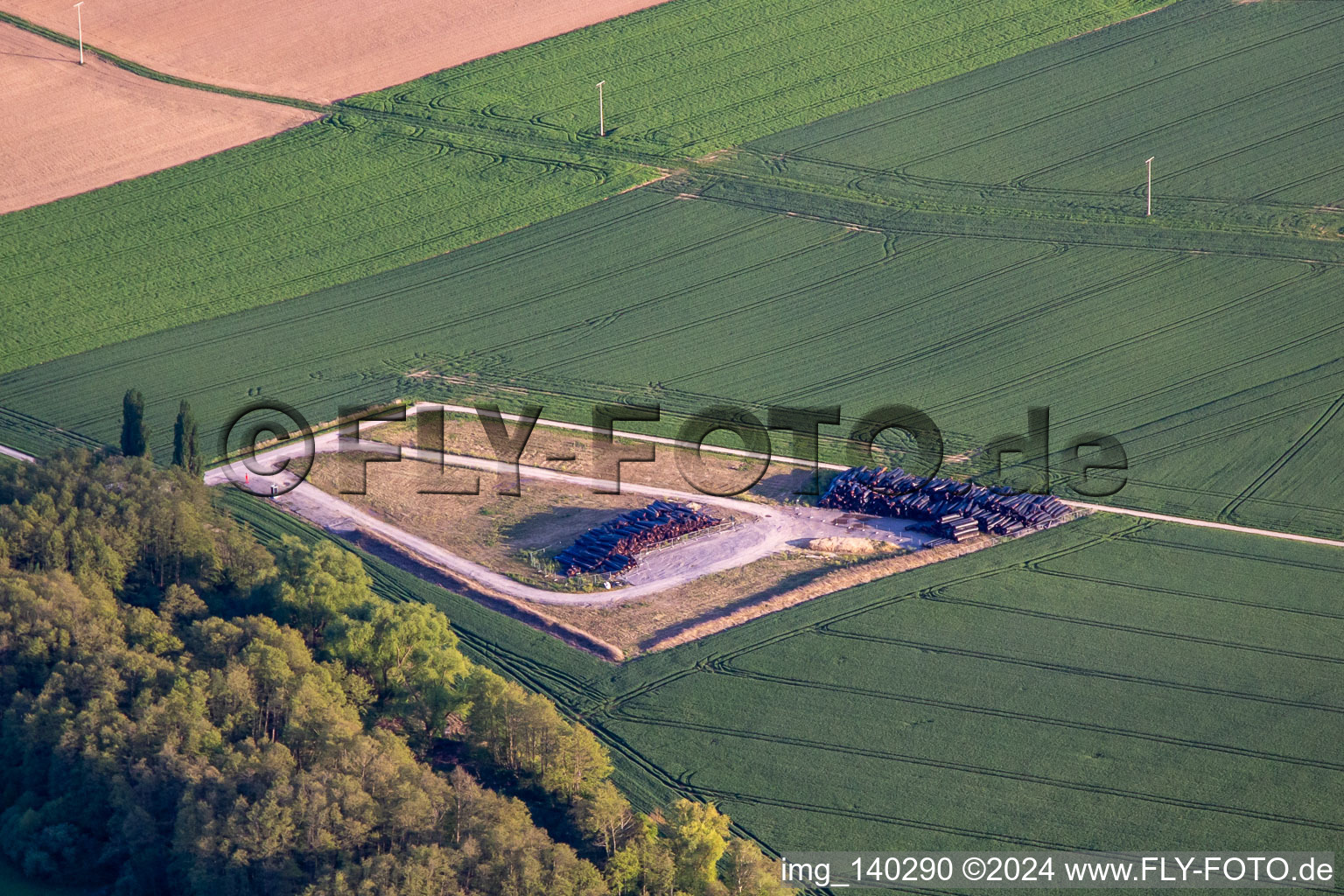 Storage for used gas pipes from TENP I in Klingenmünster in the state Rhineland-Palatinate, Germany