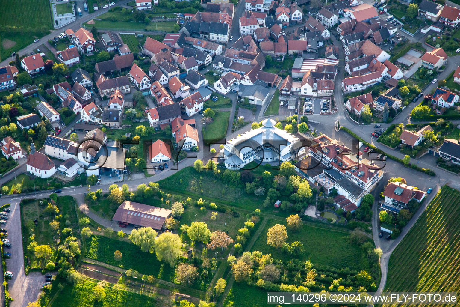 Aerial view of Southern Palatinate Terraces in the district Gleiszellen in Gleiszellen-Gleishorbach in the state Rhineland-Palatinate, Germany