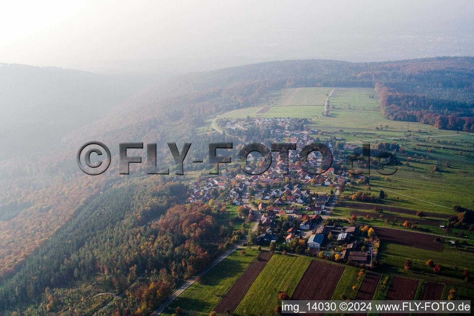 From the southeast in the district Freiolsheim in Gaggenau in the state Baden-Wuerttemberg, Germany