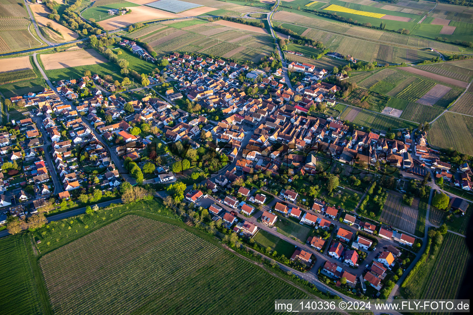 Aerial view of From the north in Impflingen in the state Rhineland-Palatinate, Germany