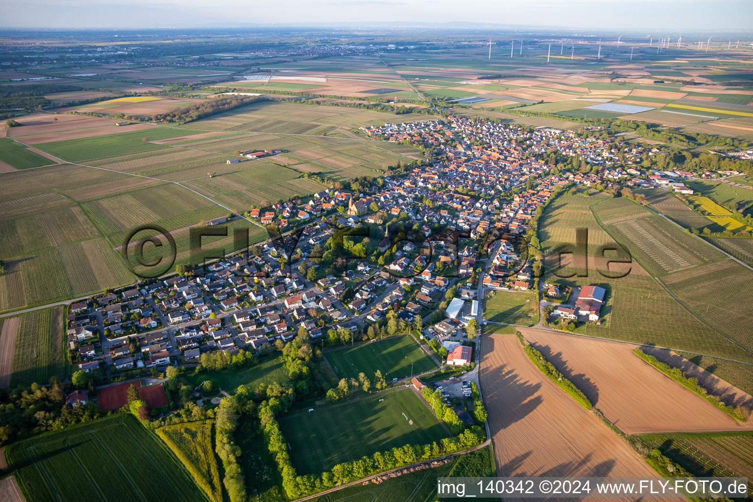 From the southwest in Insheim in the state Rhineland-Palatinate, Germany