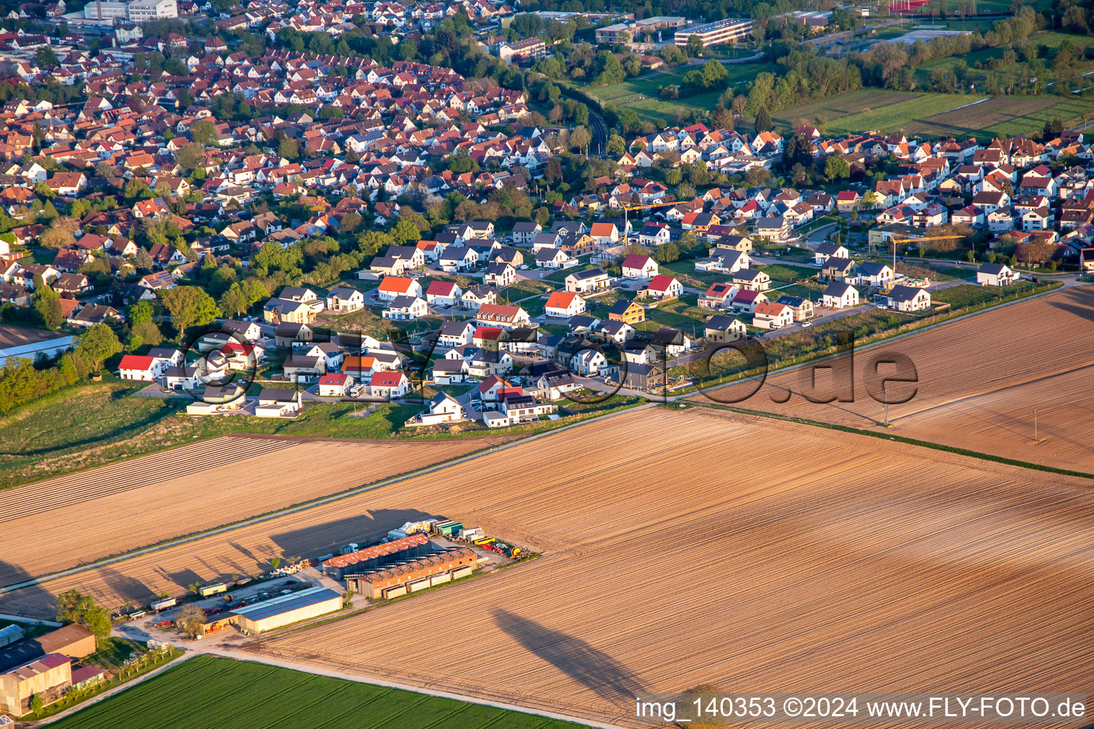 Aerial view of New development area in Kandel in the state Rhineland-Palatinate, Germany