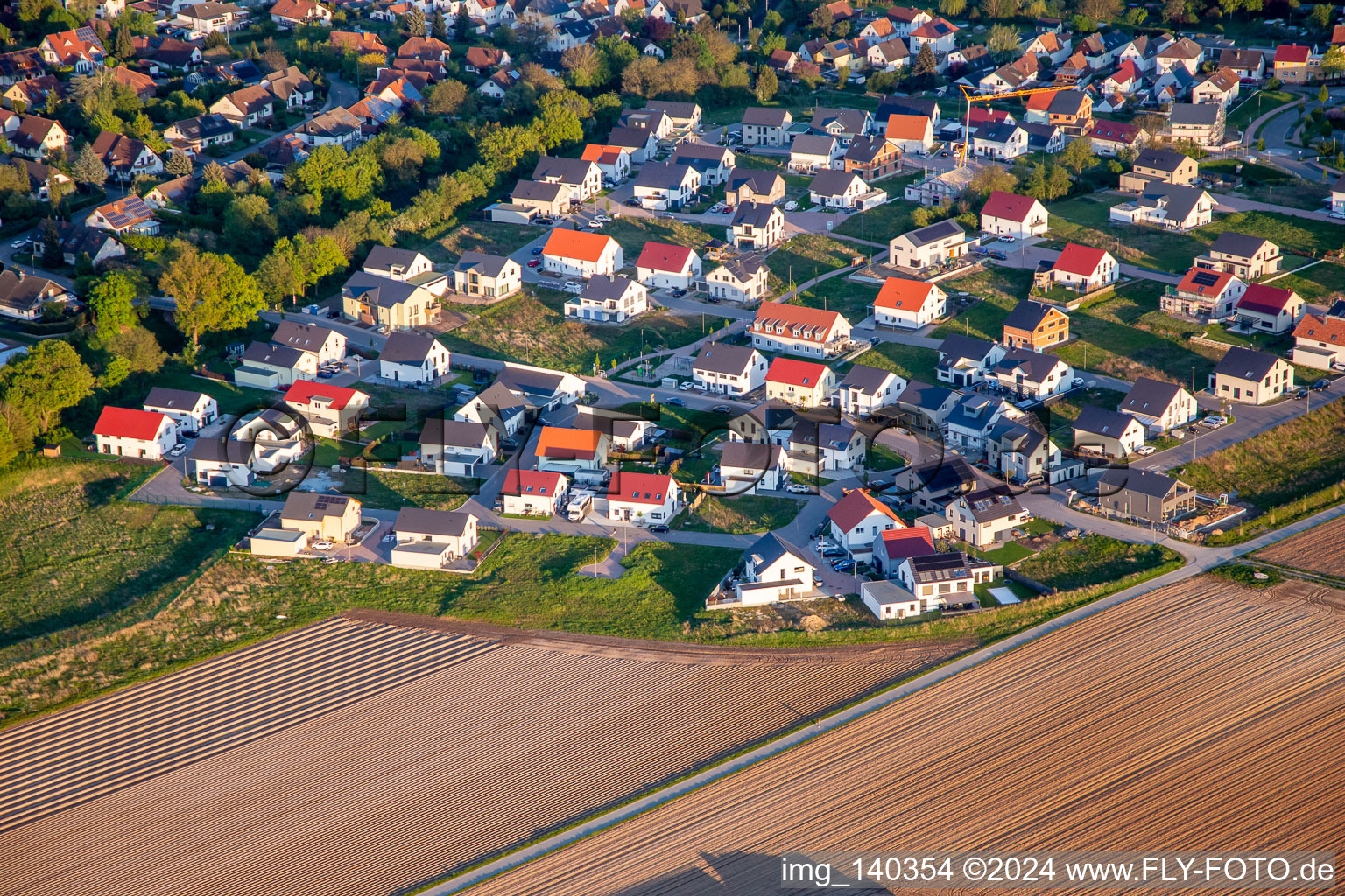 Aerial photograpy of New development area in Kandel in the state Rhineland-Palatinate, Germany