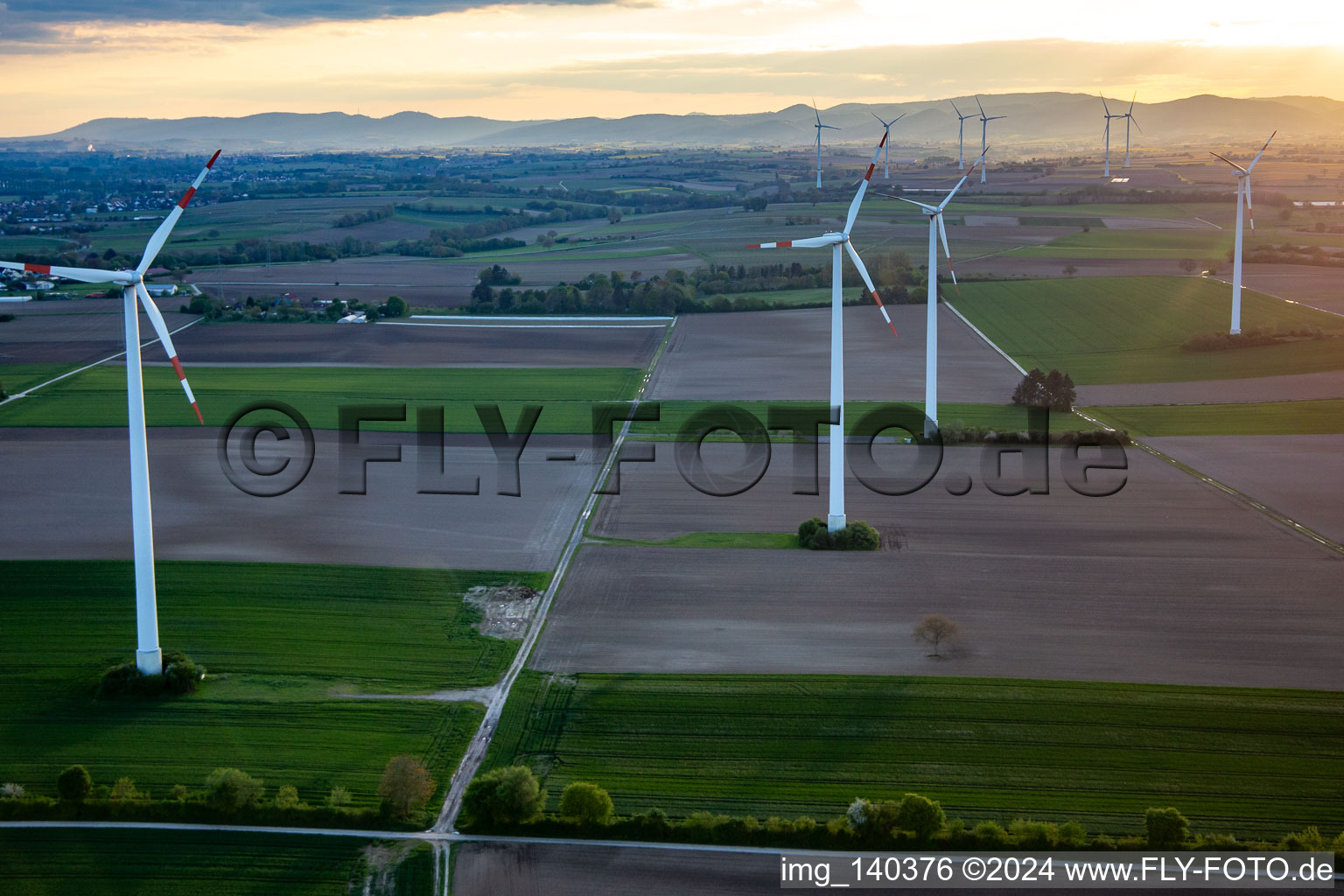 Wind farm Minfeld in Minfeld in the state Rhineland-Palatinate, Germany