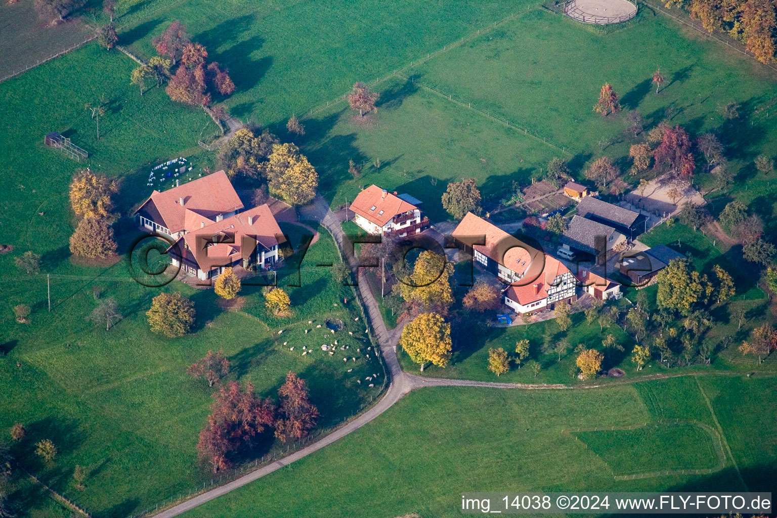 District Völkersbach in Malsch in the state Baden-Wuerttemberg, Germany seen from above