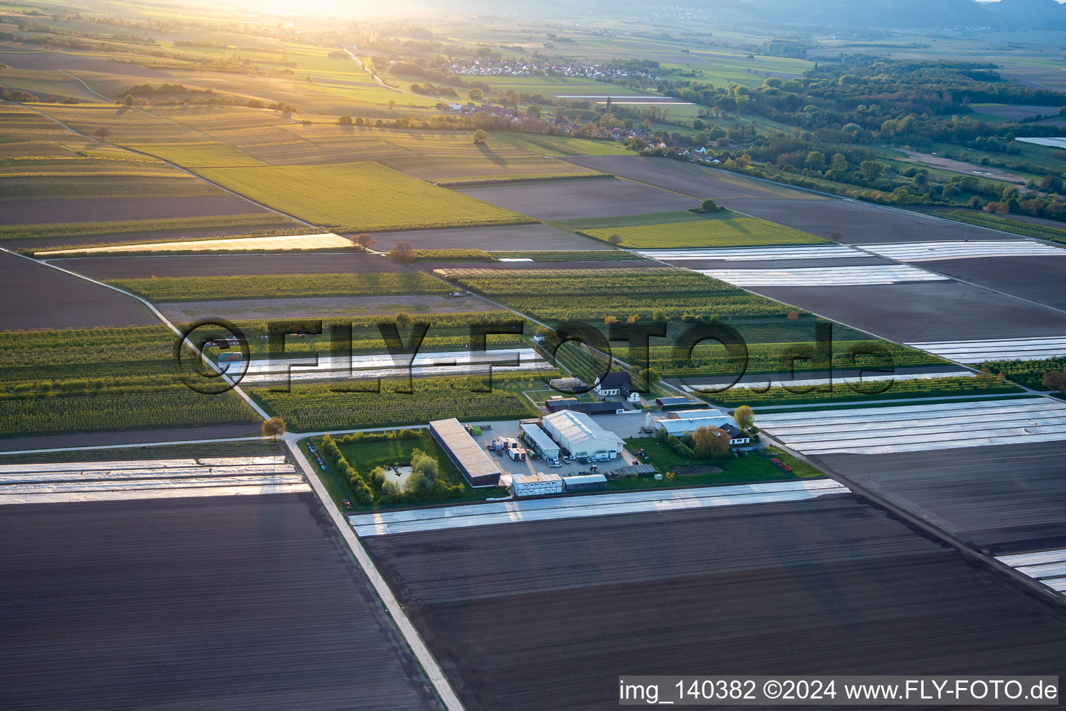 Aerial photograpy of Farmer's Garden in Winden in the state Rhineland-Palatinate, Germany