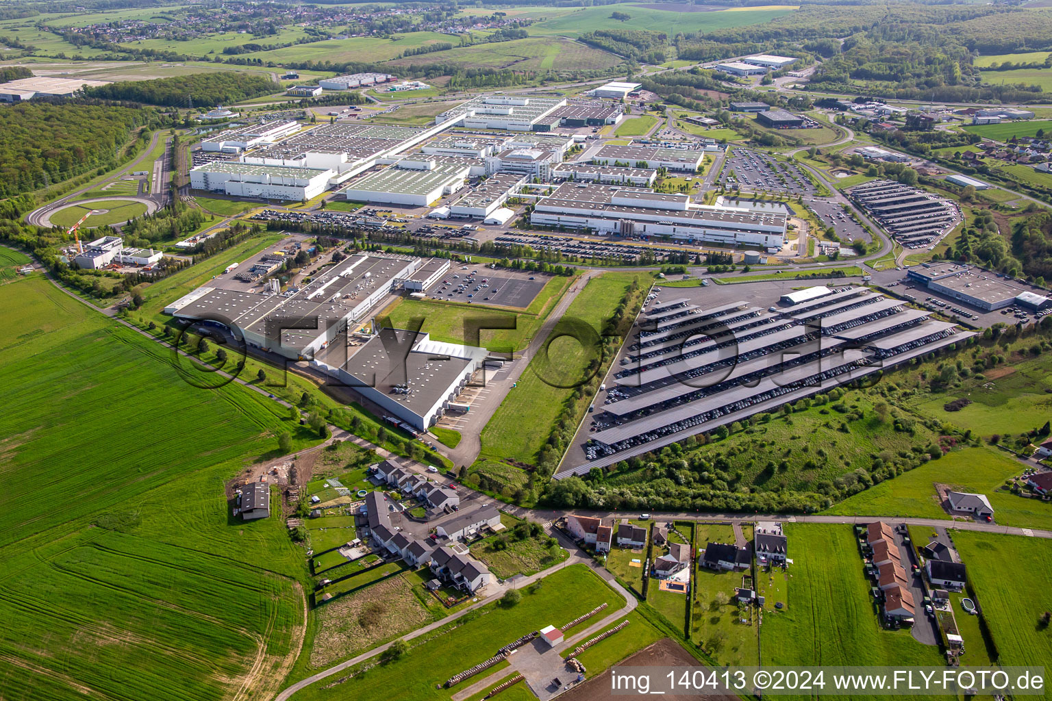 Aerial photograpy of MAHLE Behr Hambach SAS in Hambach in the state Moselle, France