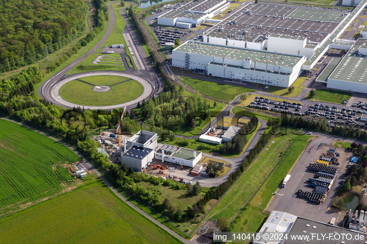 MAHLE Behr Hambach S.A.S in Hambach in the state Moselle, France from above