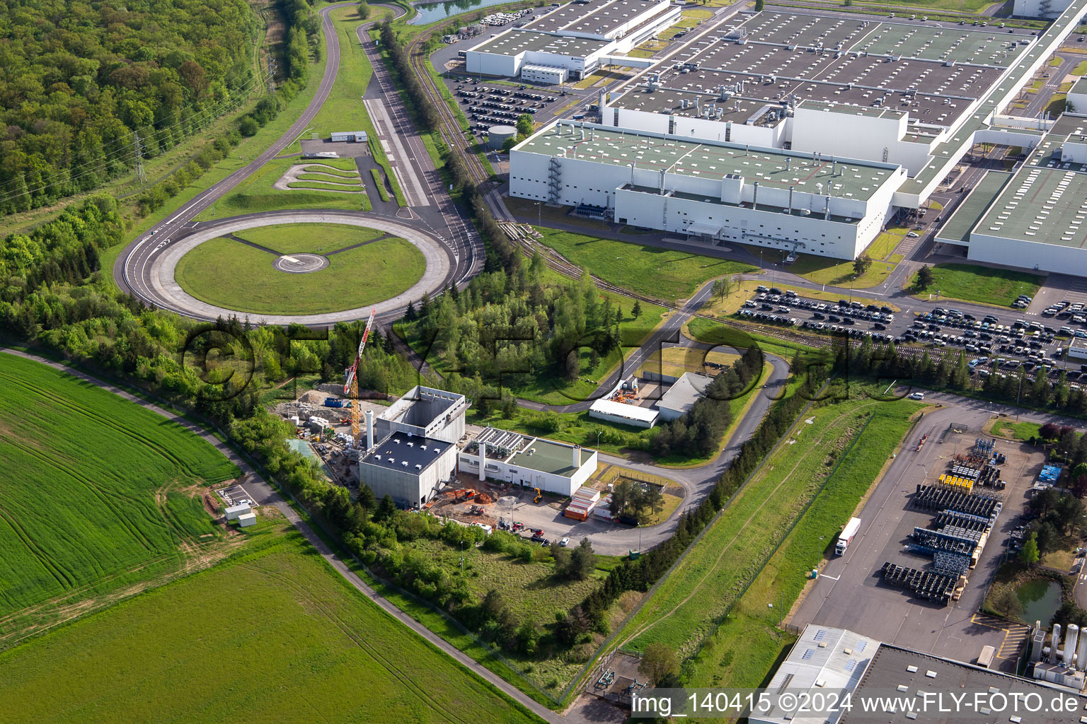 MAHLE Behr Hambach SAS in Hambach in the state Moselle, France from above