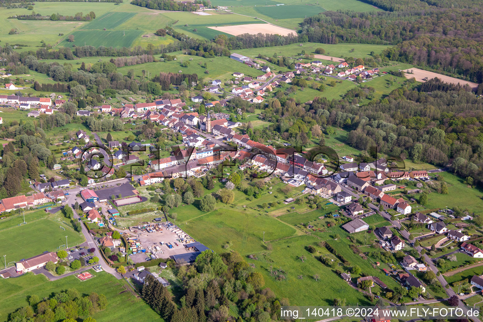 Aerial photograpy of Siltzheim in the state Bas-Rhin, France