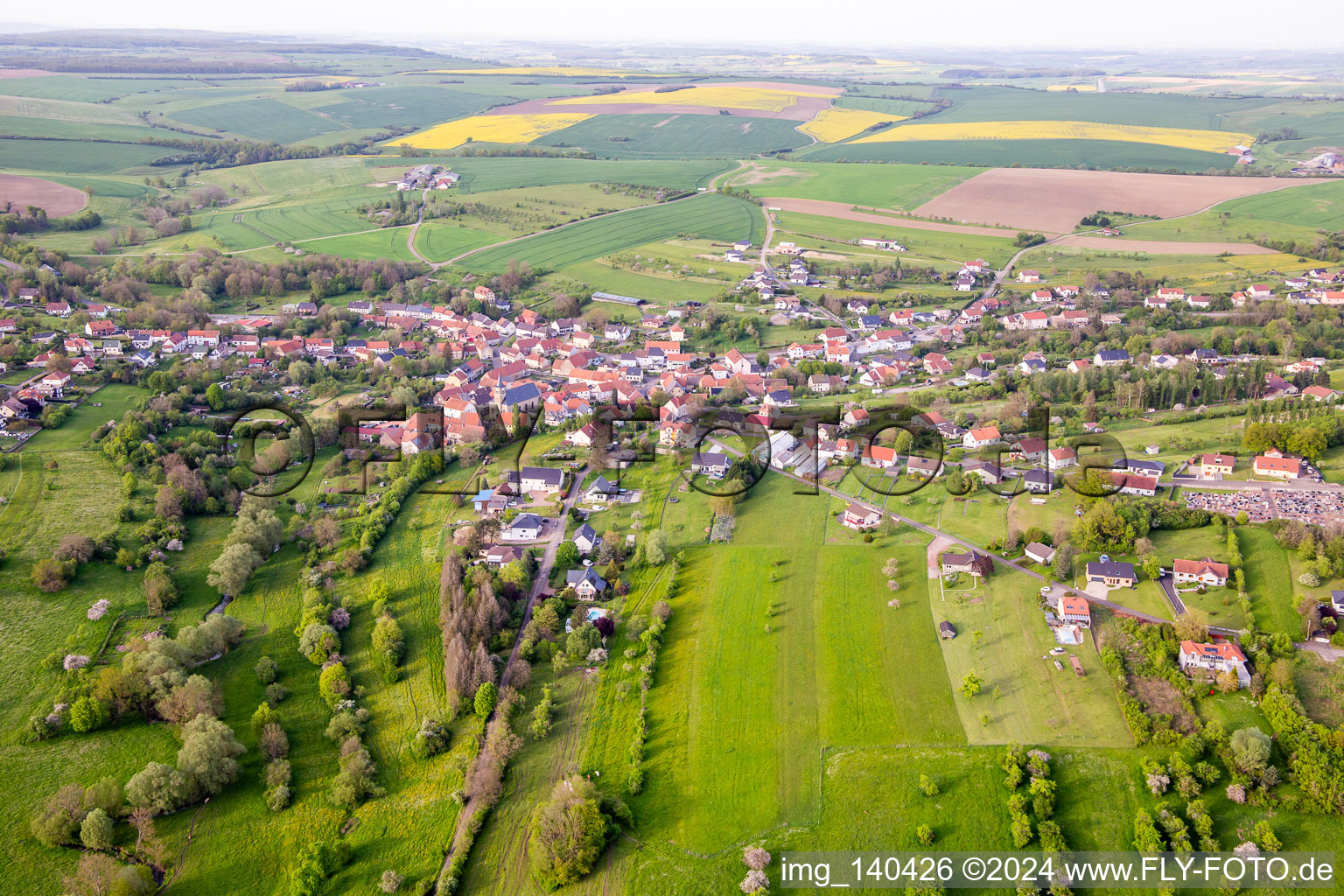 Aerial photograpy of Gros-Réderching in the state Moselle, France