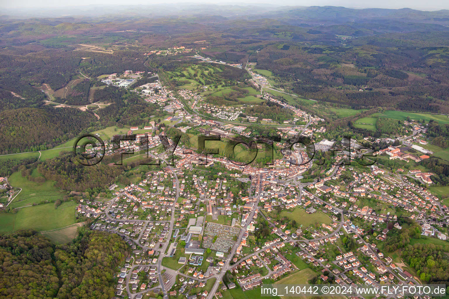 Aerial photograpy of From the west in Bitsch in the state Moselle, France