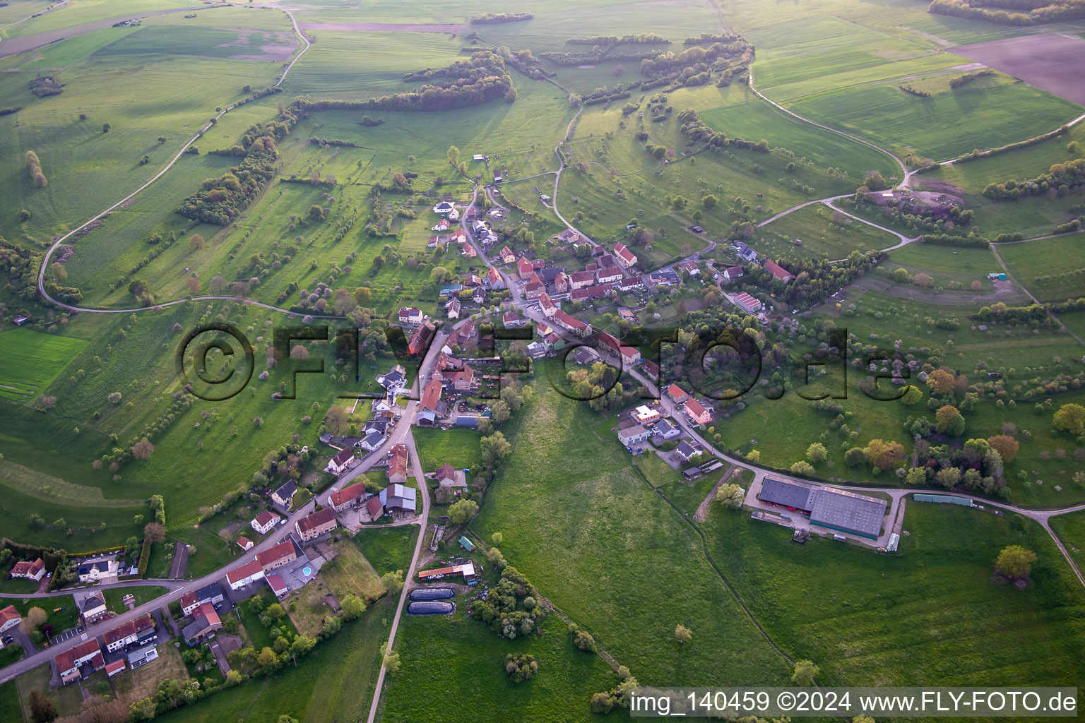 Aerial view of Erching in the state Moselle, France