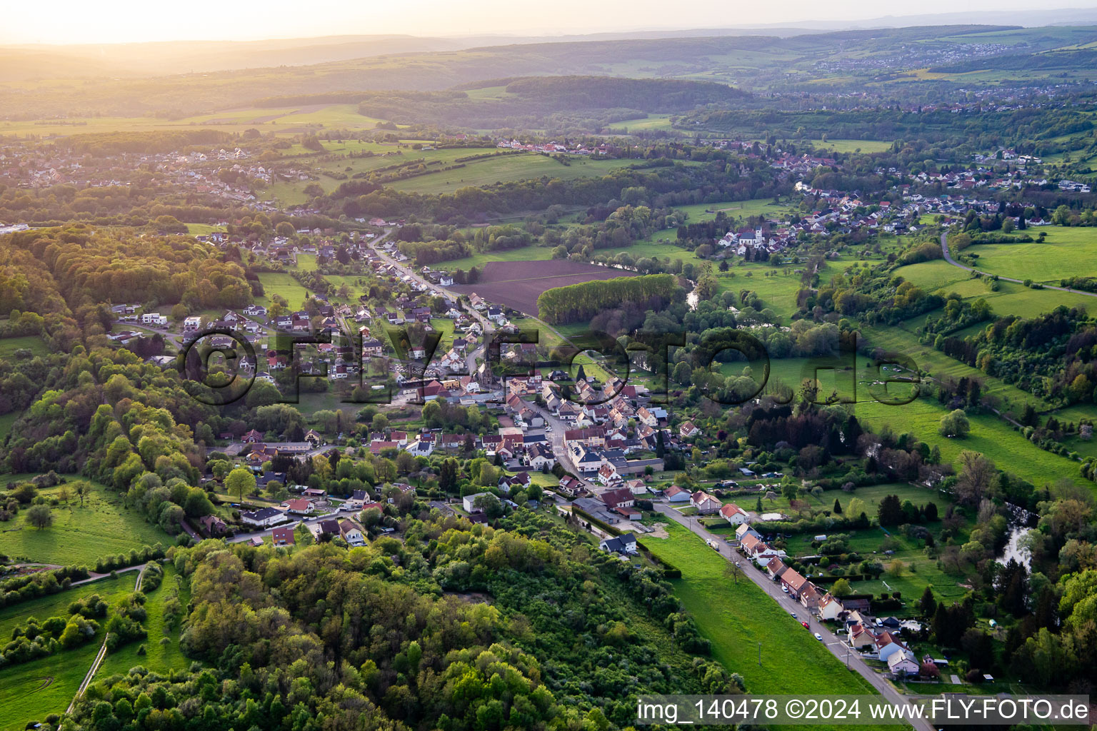 Aerial photograpy of Blies-Ébersing in the state Moselle, France