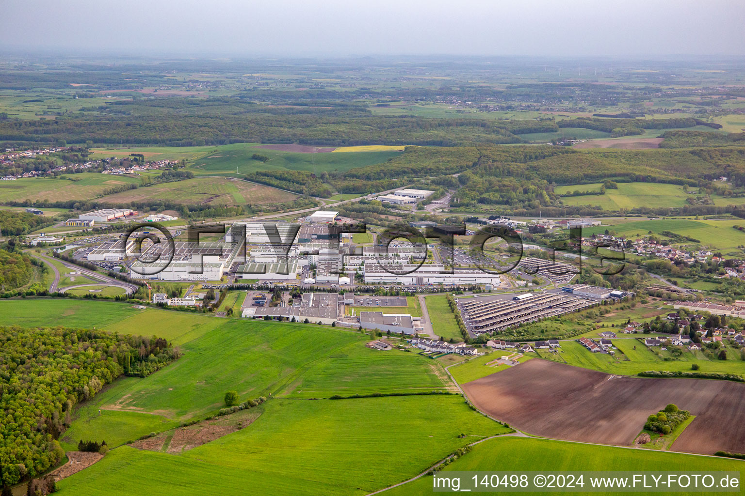 MAHLE Behr Hambach SAS in Hambach in the state Moselle, France seen from above