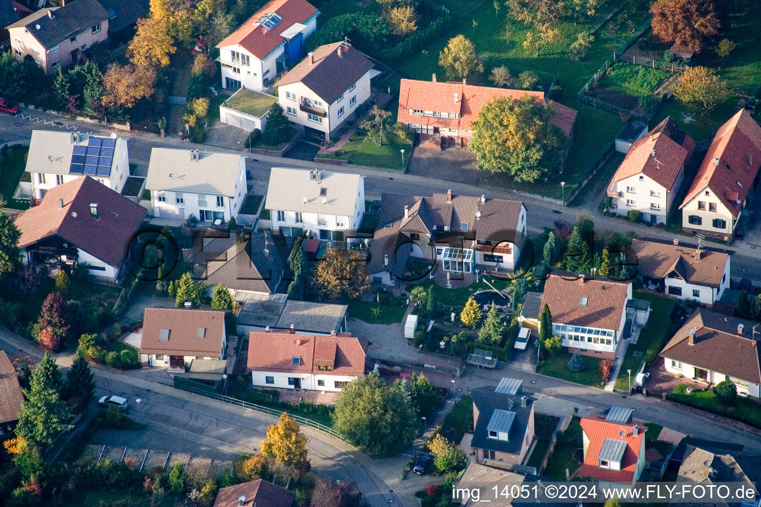 Aerial photograpy of District Schöllbronn in Ettlingen in the state Baden-Wuerttemberg, Germany