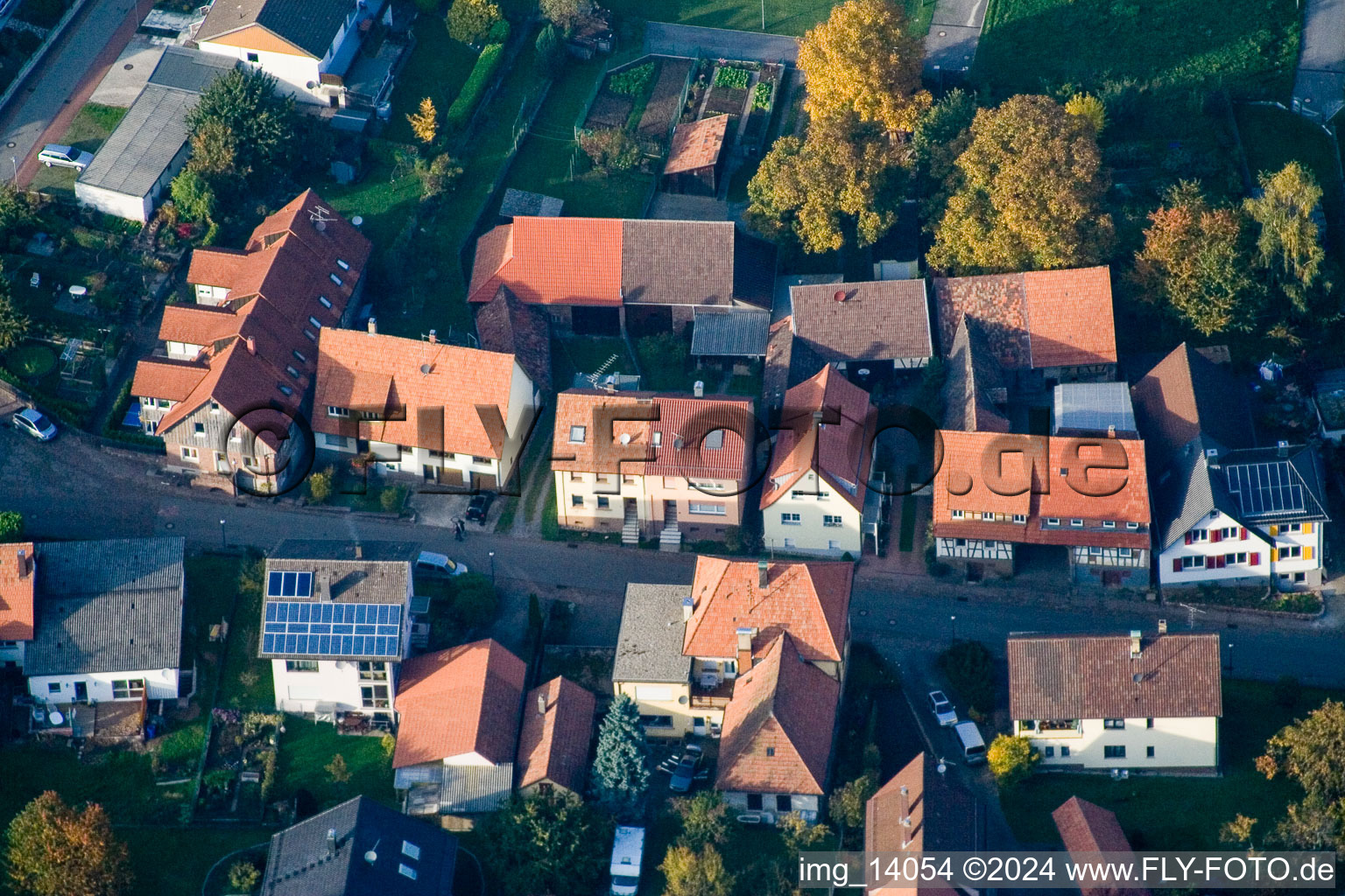 District Schöllbronn in Ettlingen in the state Baden-Wuerttemberg, Germany from above