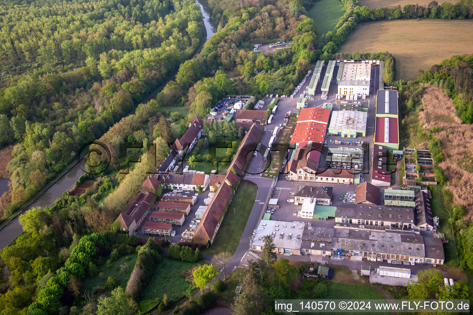 Oblique view of LE HARAS commercial area with Bluetek Sarralbe, SIA Service | Expert in security incendie in Sarralbe in the state Moselle, France