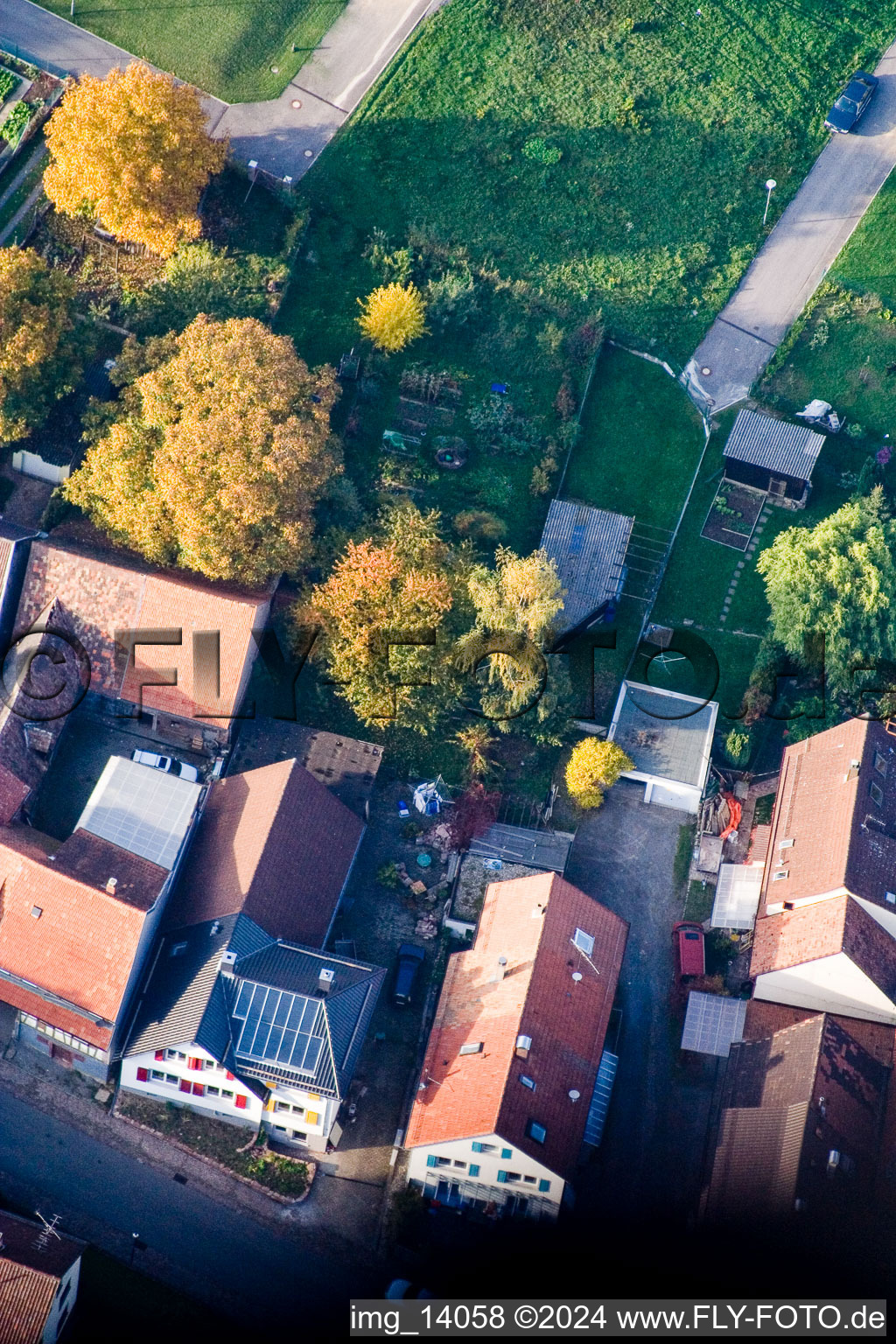 Aerial photograpy of District Schluttenbach in Ettlingen in the state Baden-Wuerttemberg, Germany