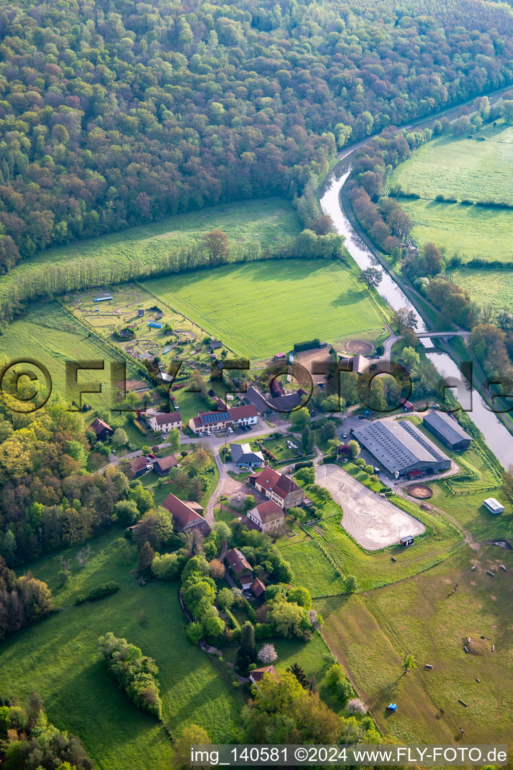 Aerial photograpy of Parc Nature de Cheval in Neuweyerhof in Altwiller in the state Bas-Rhin, France