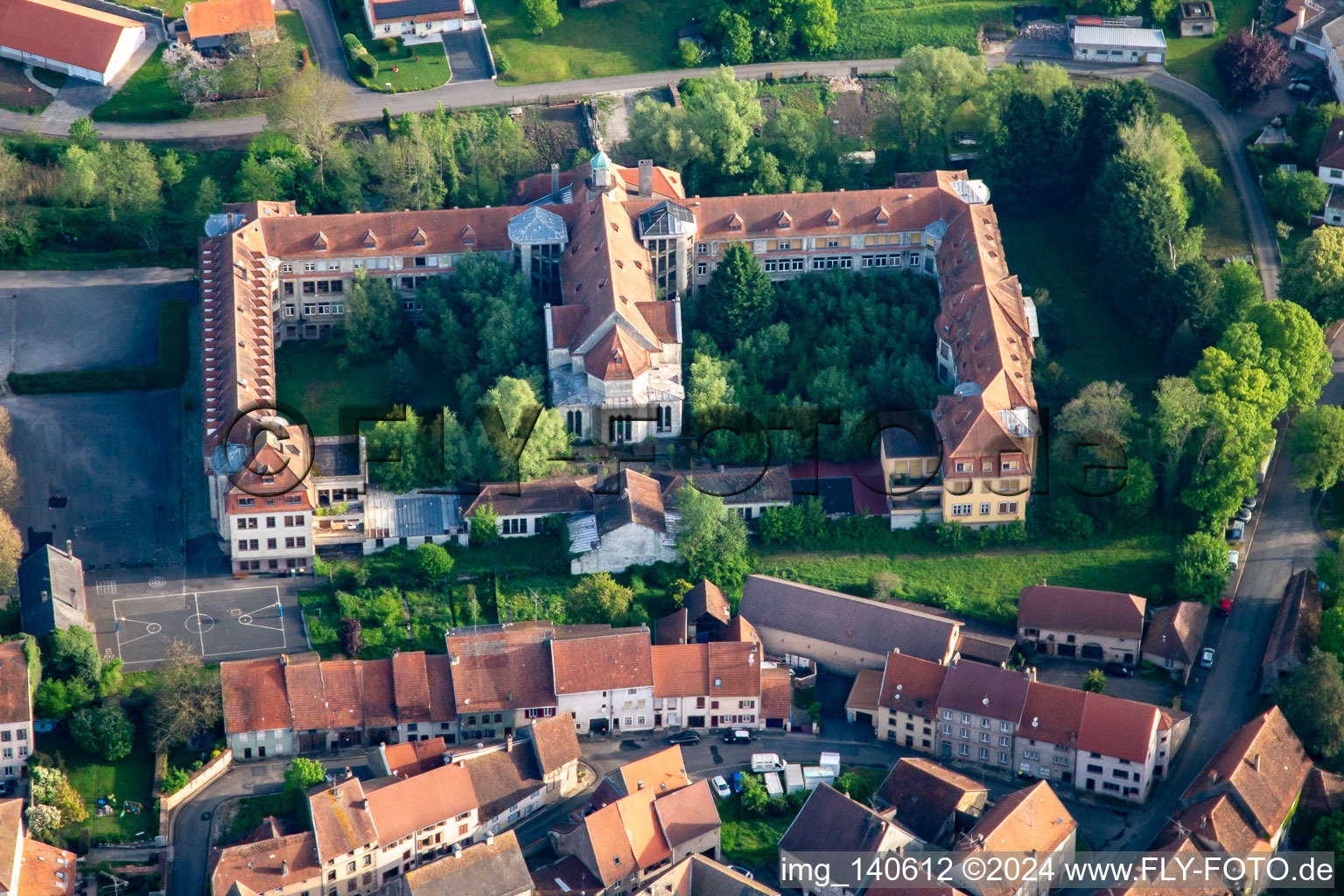 Aerial photograpy of Fénétrange in the state Moselle, France