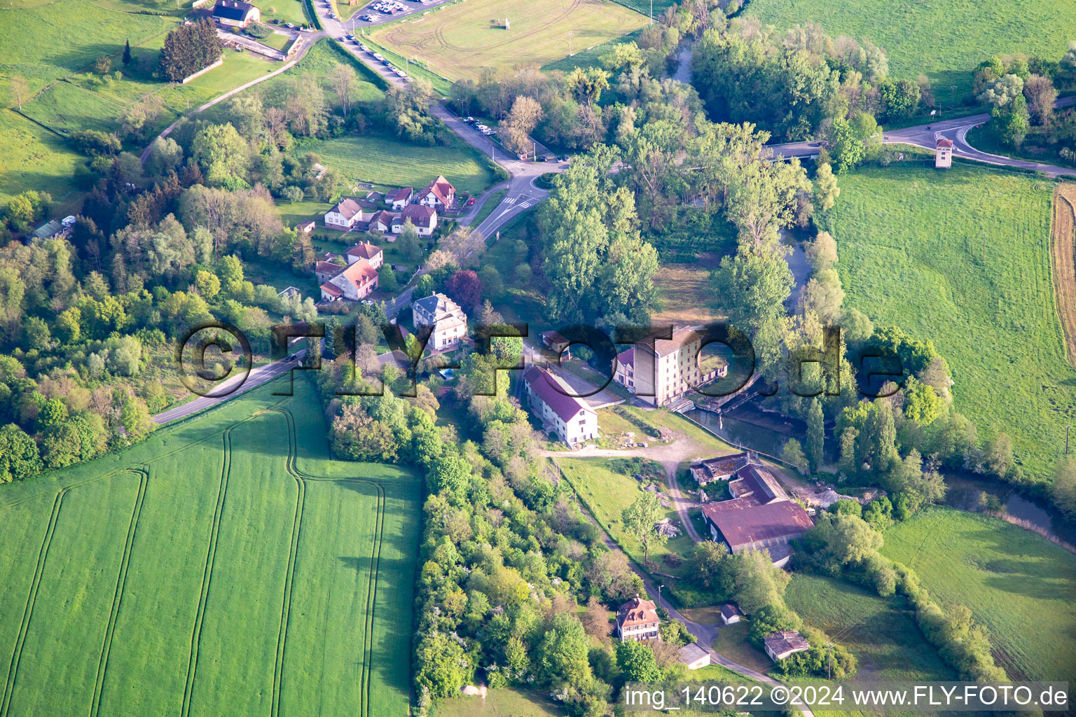 Old mill on the Saar in Diedendorf in the state Bas-Rhin, France