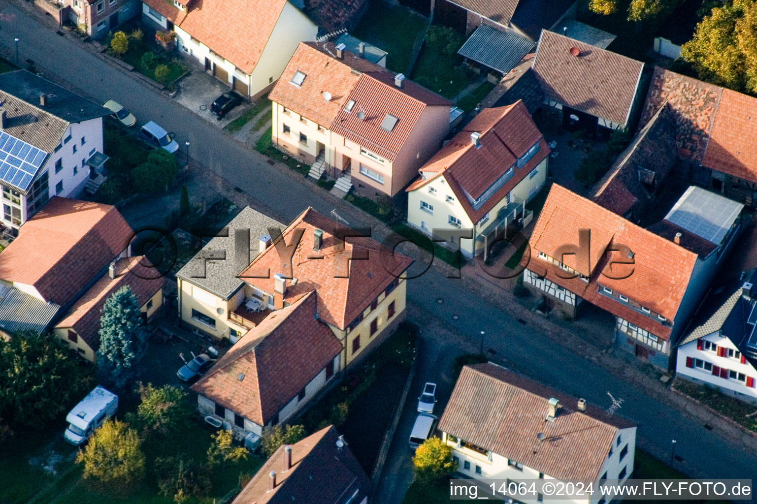 District Schöllbronn in Ettlingen in the state Baden-Wuerttemberg, Germany seen from above