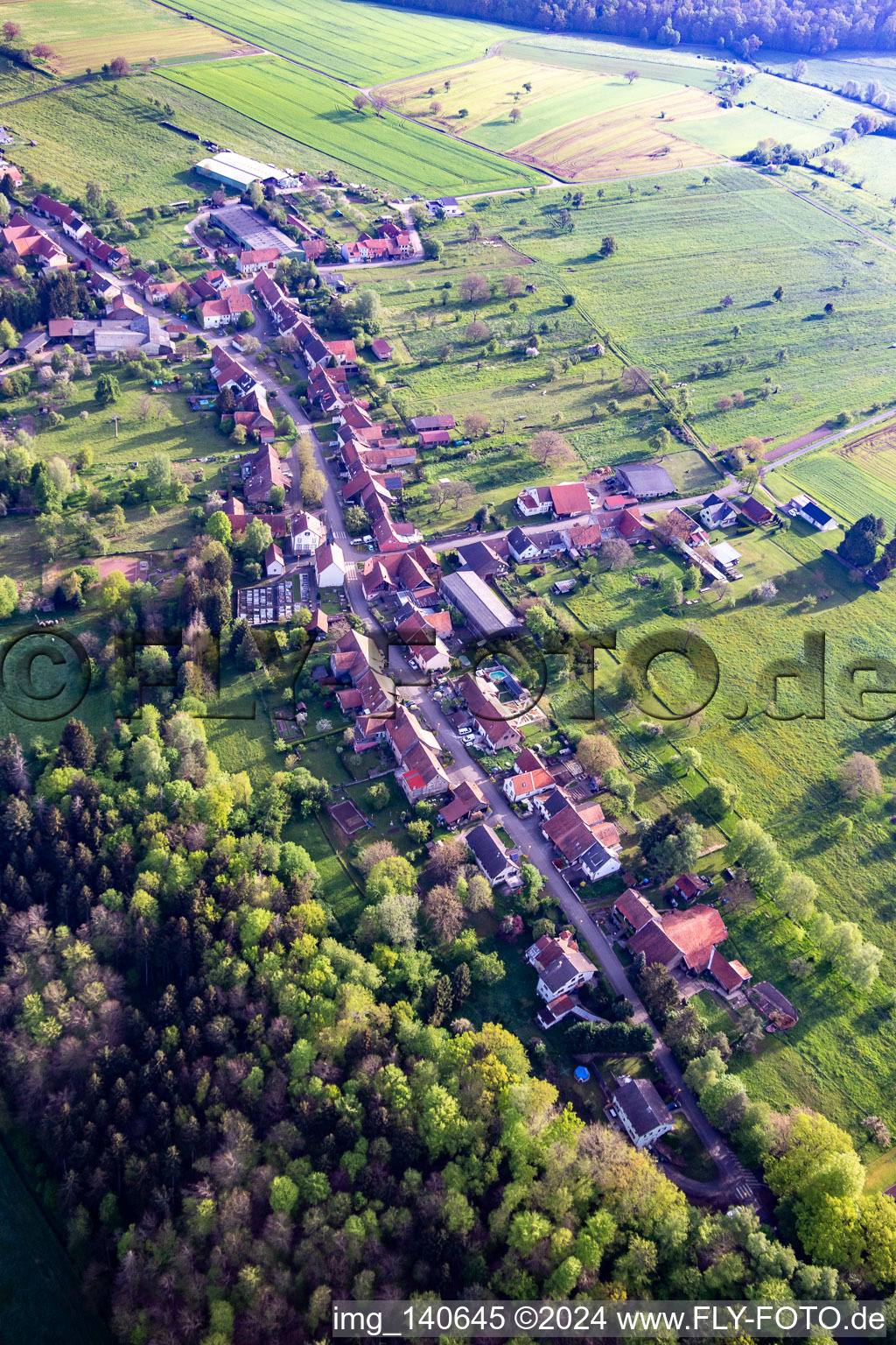 Aerial view of Ratzwiller in the state Bas-Rhin, France