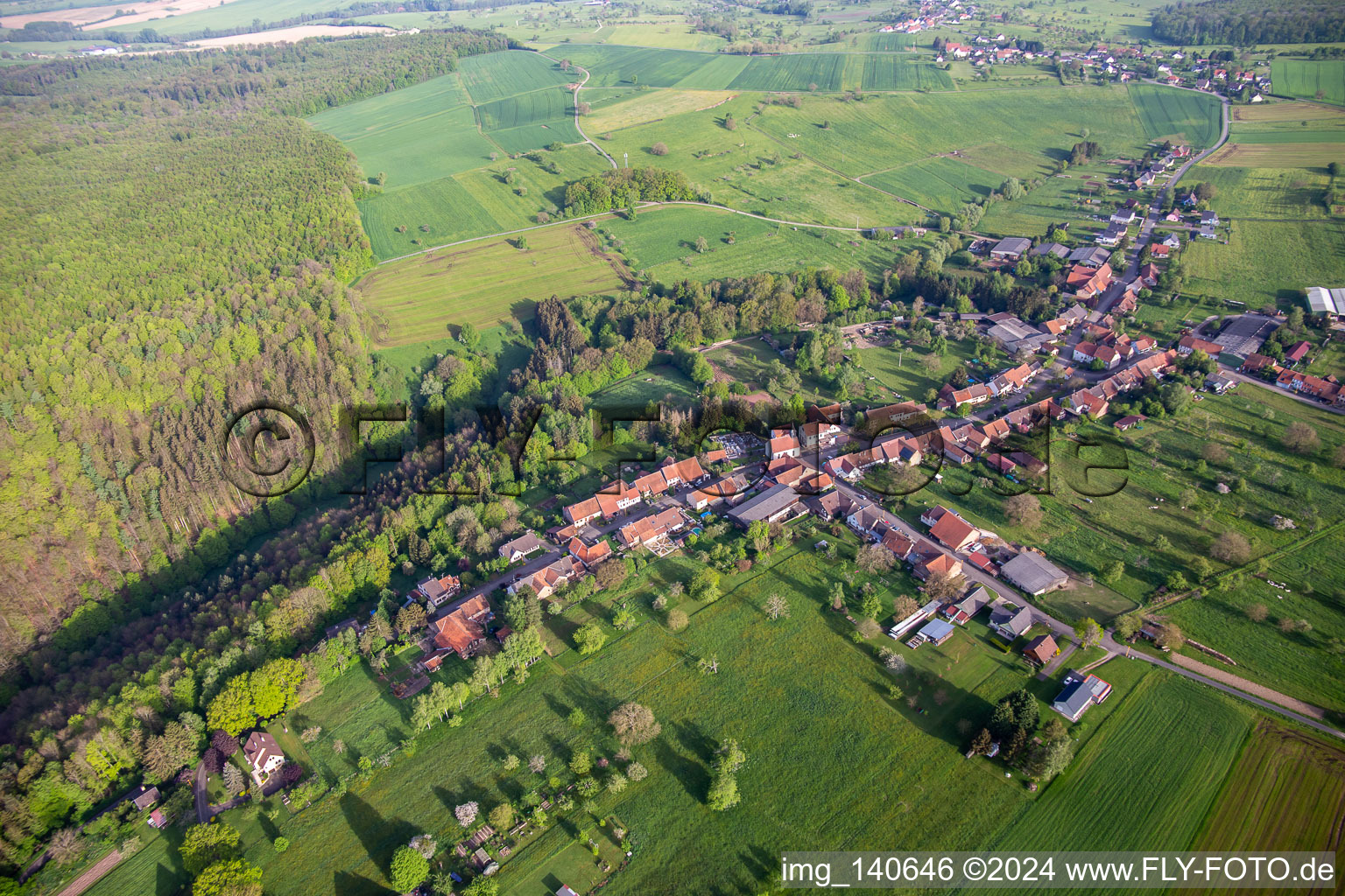 Aerial photograpy of Ratzwiller in the state Bas-Rhin, France