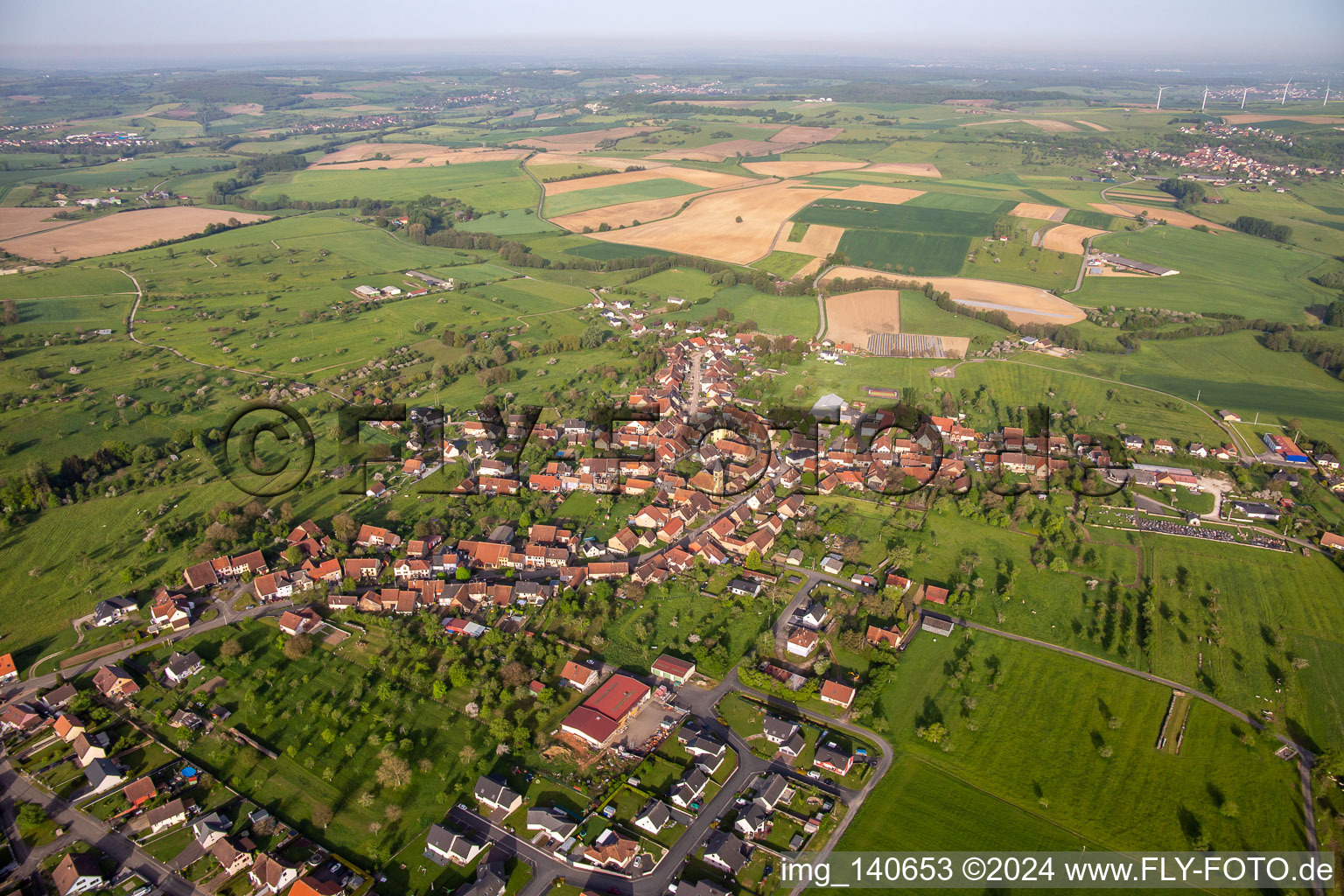 Aerial view of Butten in the state Bas-Rhin, France