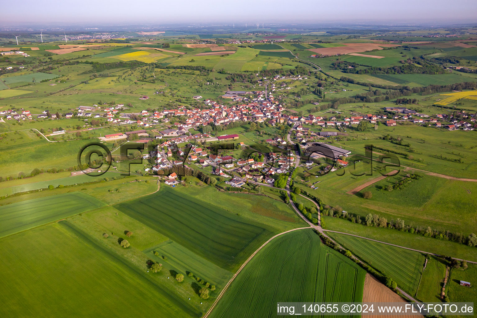 From the southeast in Rahling in the state Moselle, France