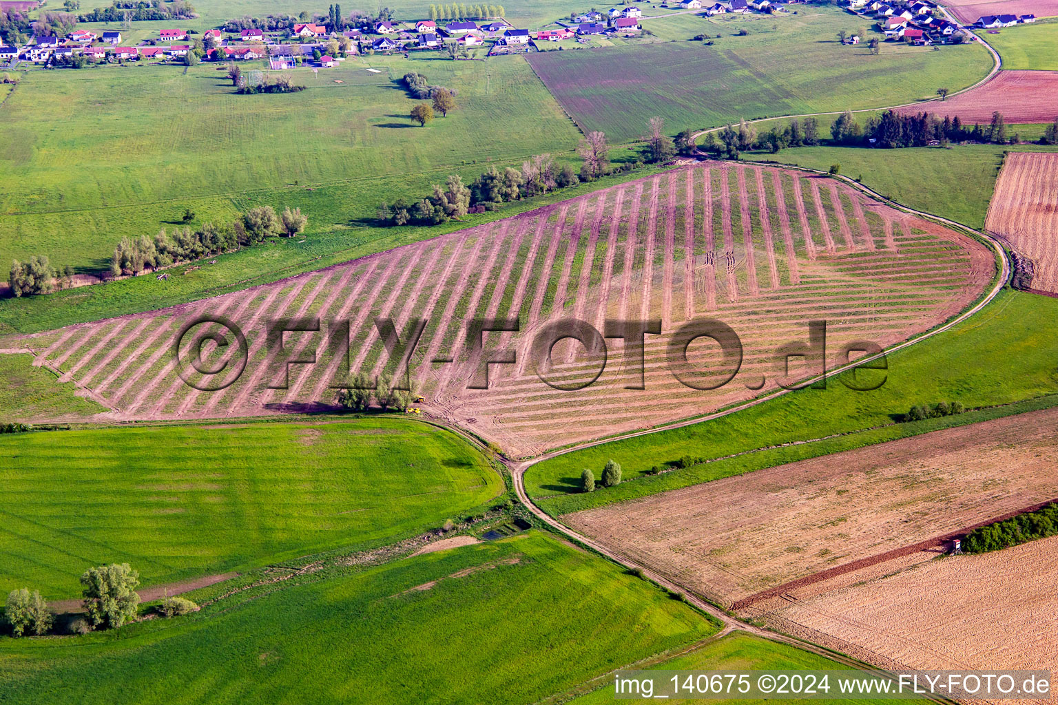 Patterns of field cultivation in Bettviller in the state Moselle, France