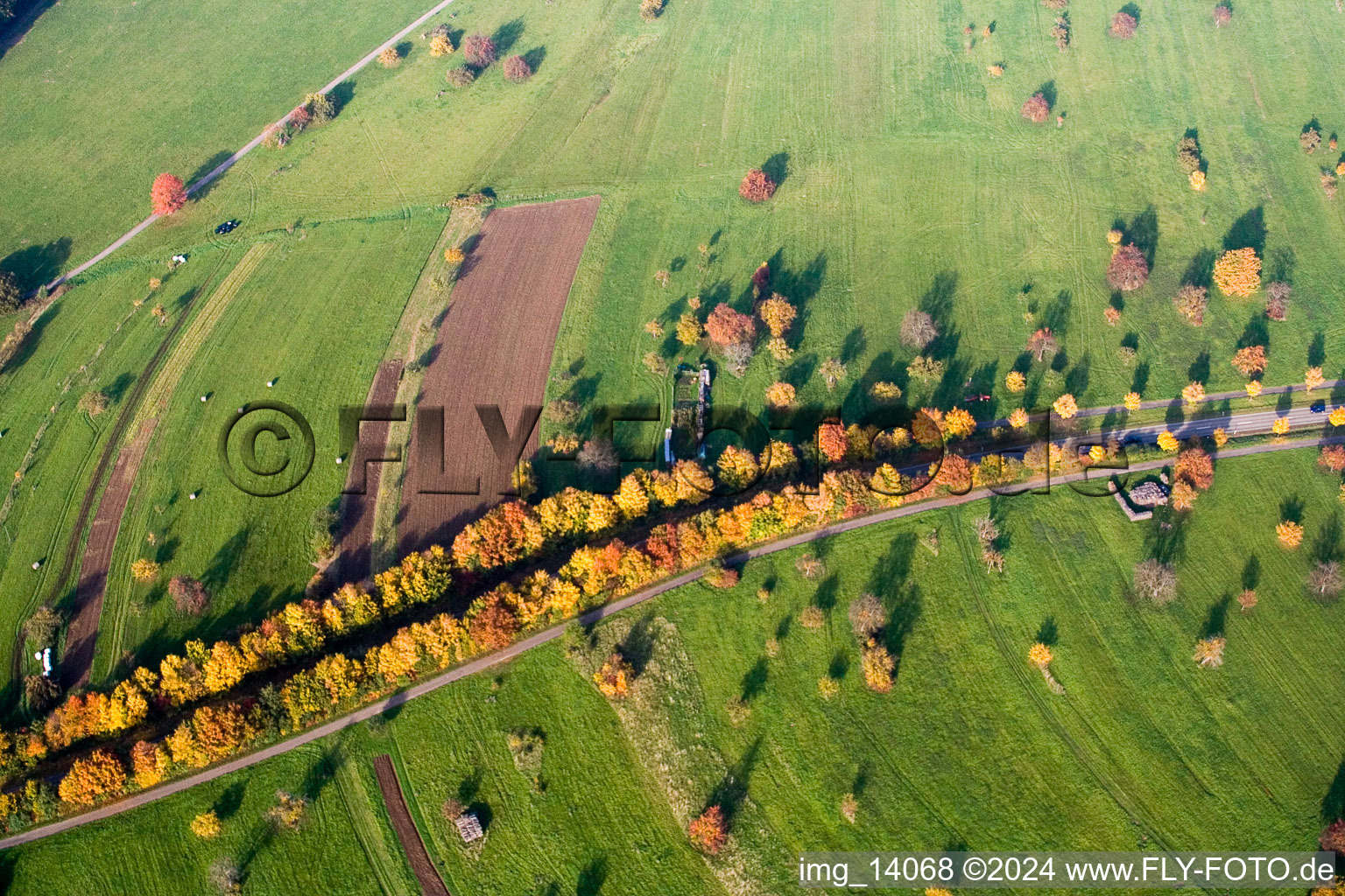 District Schöllbronn in Ettlingen in the state Baden-Wuerttemberg, Germany from the plane