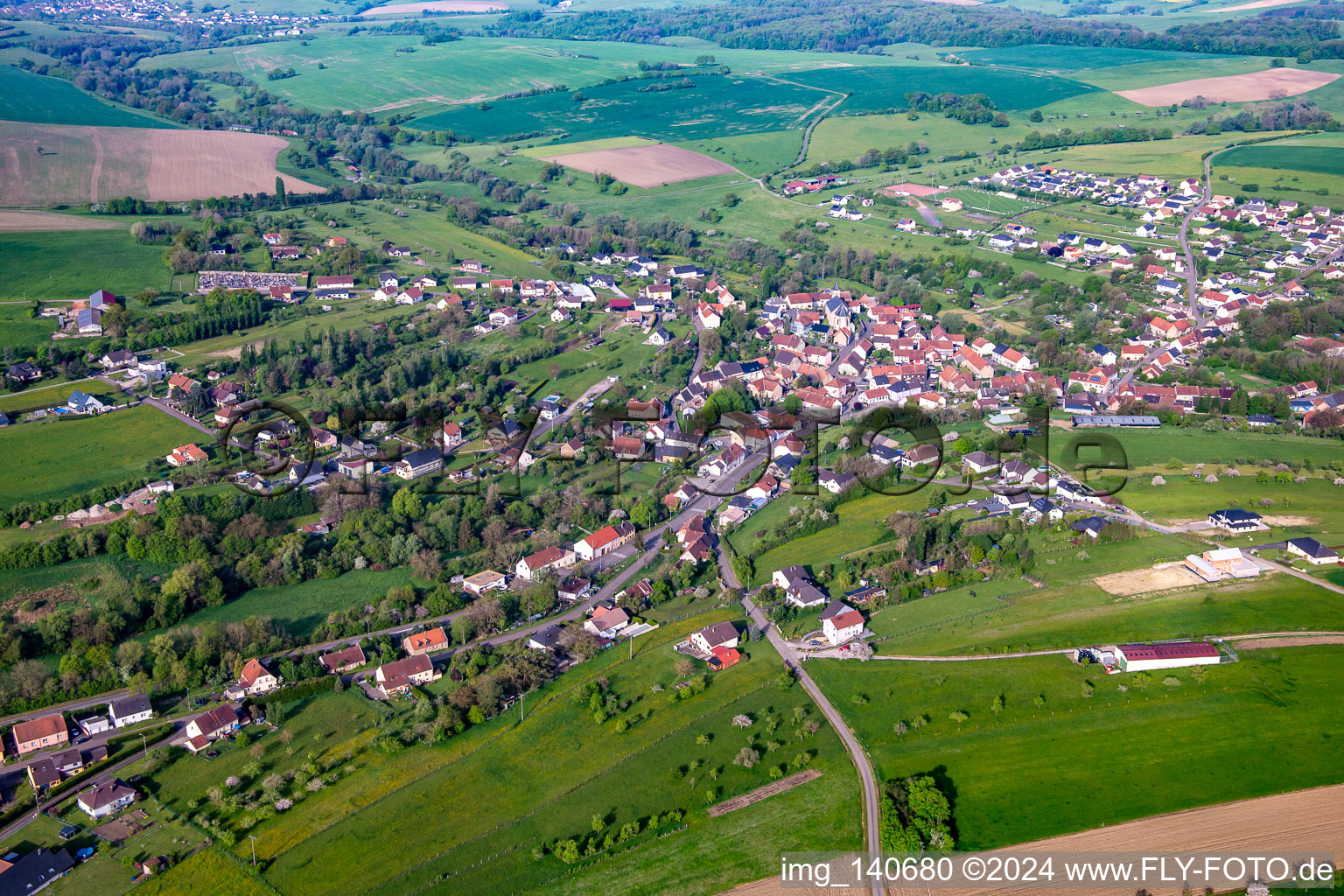 Gros-Réderching in the state Moselle, France from above