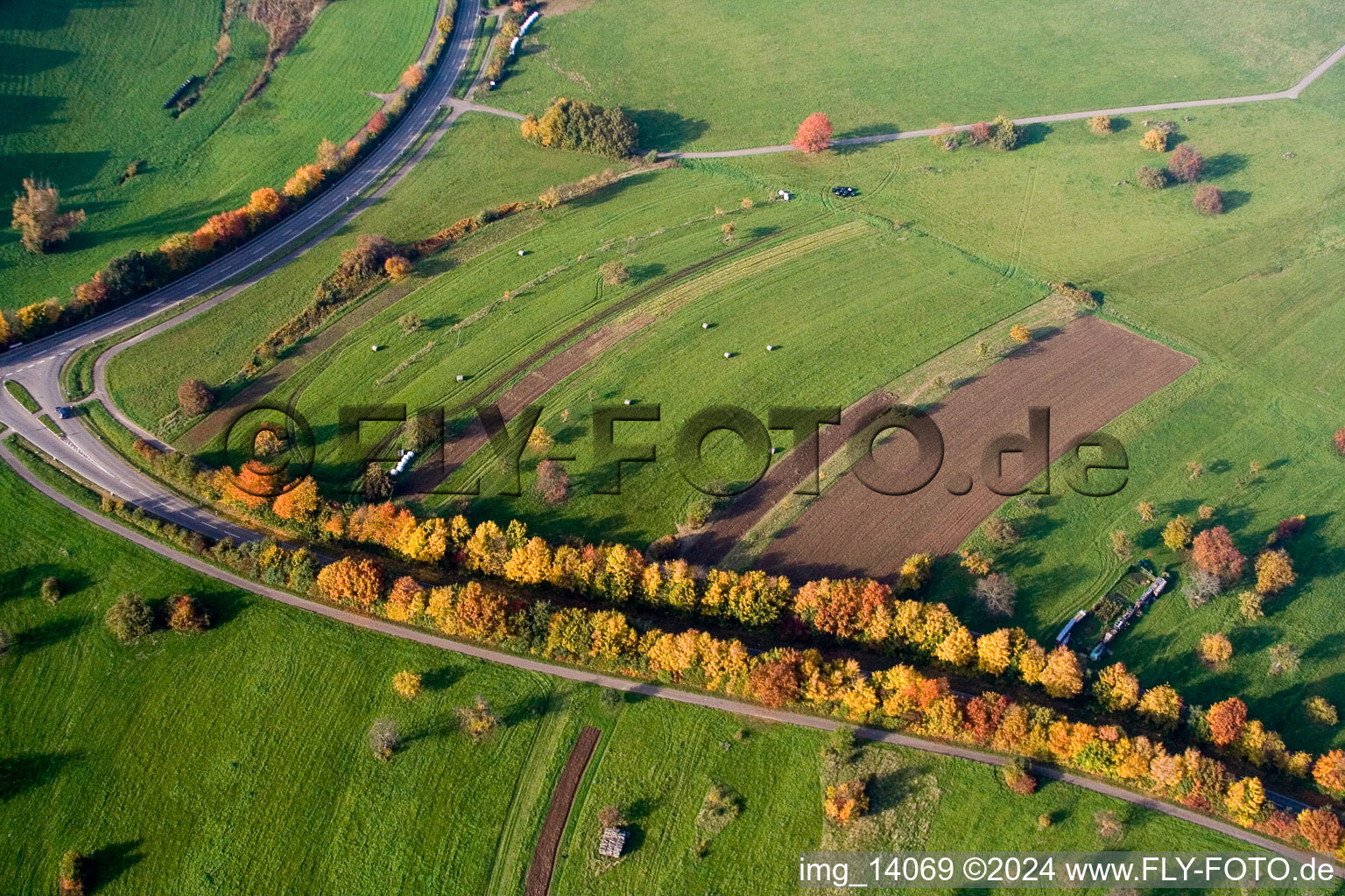 Bird's eye view of District Schöllbronn in Ettlingen in the state Baden-Wuerttemberg, Germany