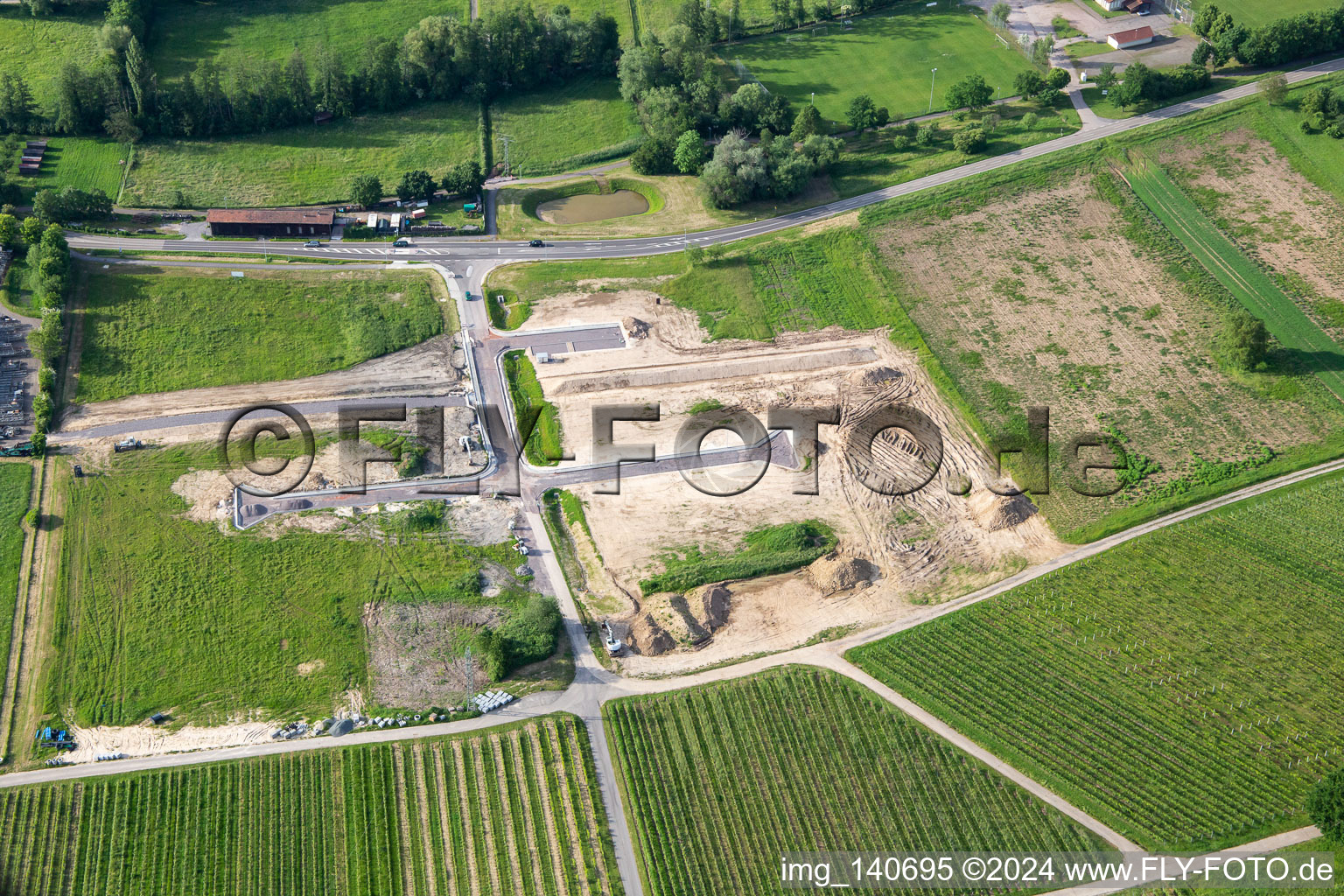 Development of commercial area in Klingenmünster in the state Rhineland-Palatinate, Germany