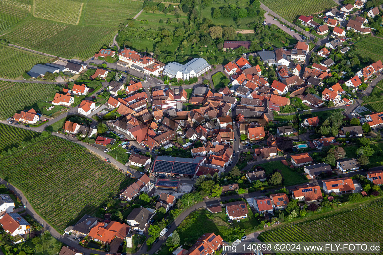 Aerial view of From the west in the district Gleiszellen in Gleiszellen-Gleishorbach in the state Rhineland-Palatinate, Germany