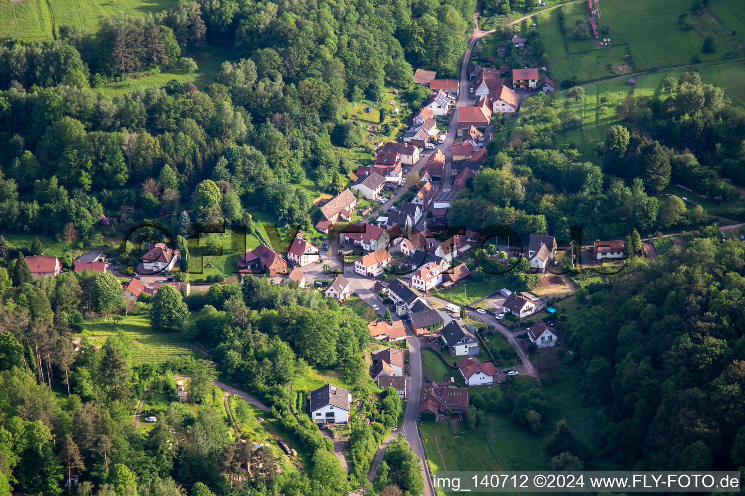 Dimbach in the state Rhineland-Palatinate, Germany from above