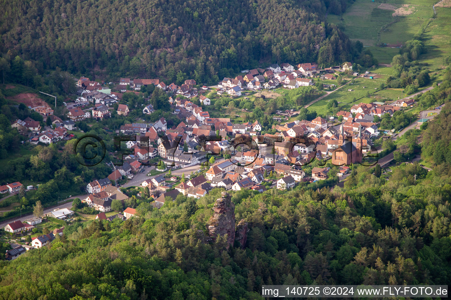 From the south in Wilgartswiesen in the state Rhineland-Palatinate, Germany