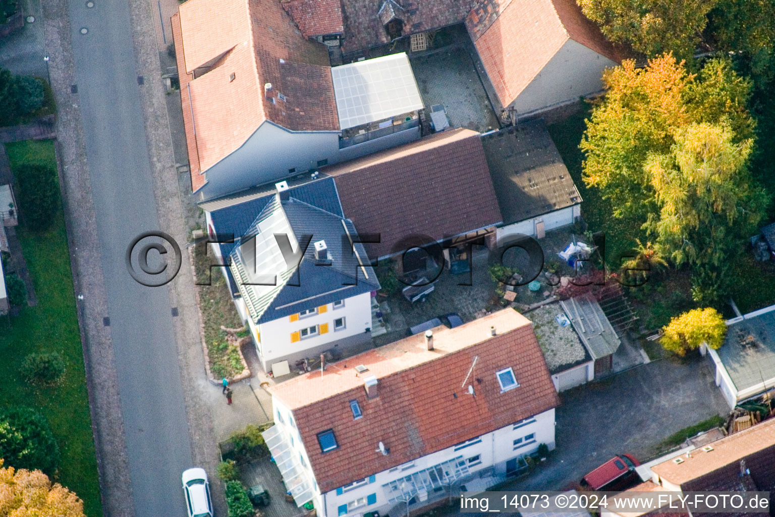 Bird's eye view of District Schluttenbach in Ettlingen in the state Baden-Wuerttemberg, Germany